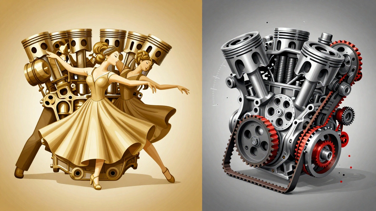 Сравнение синхронной работы двигателя и разрушения при обрыве ремня ГРМ.