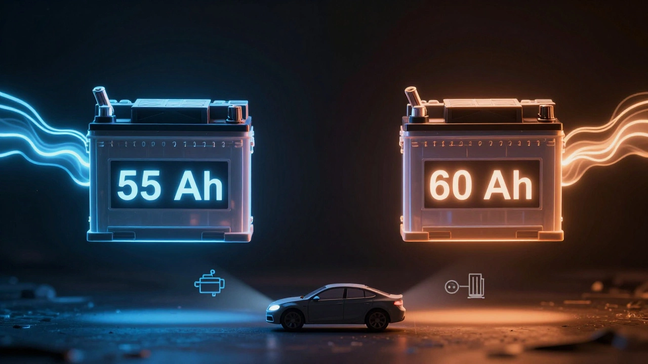 Сравнение ёмкости аккумуляторов 55 Ач и 60 Ач в виде энергетических потоков.