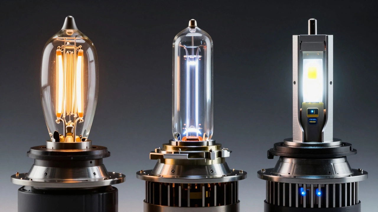 Макросъемка трёх типов автомобильных источников света