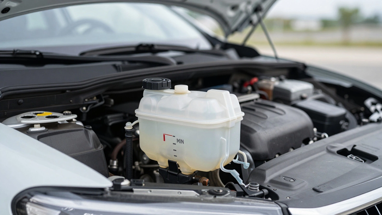 Низкий уровень тормозной жидкости в бачке под капотом автомобиля